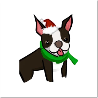 Cute Boston Terrier Drawing Posters and Art